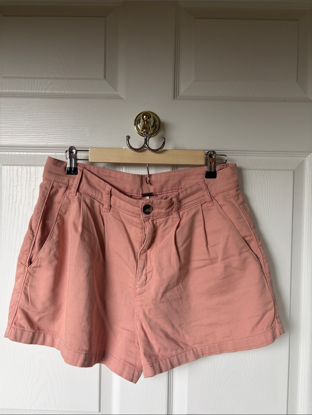 Free People Dusty Pink Pleated Shorts